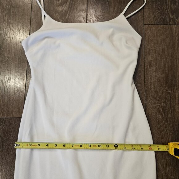 Privy White Asymmetrical Mini Dress with Delicate Peek-a-Boo Lace Bottom Size M - Picture 7 of 9